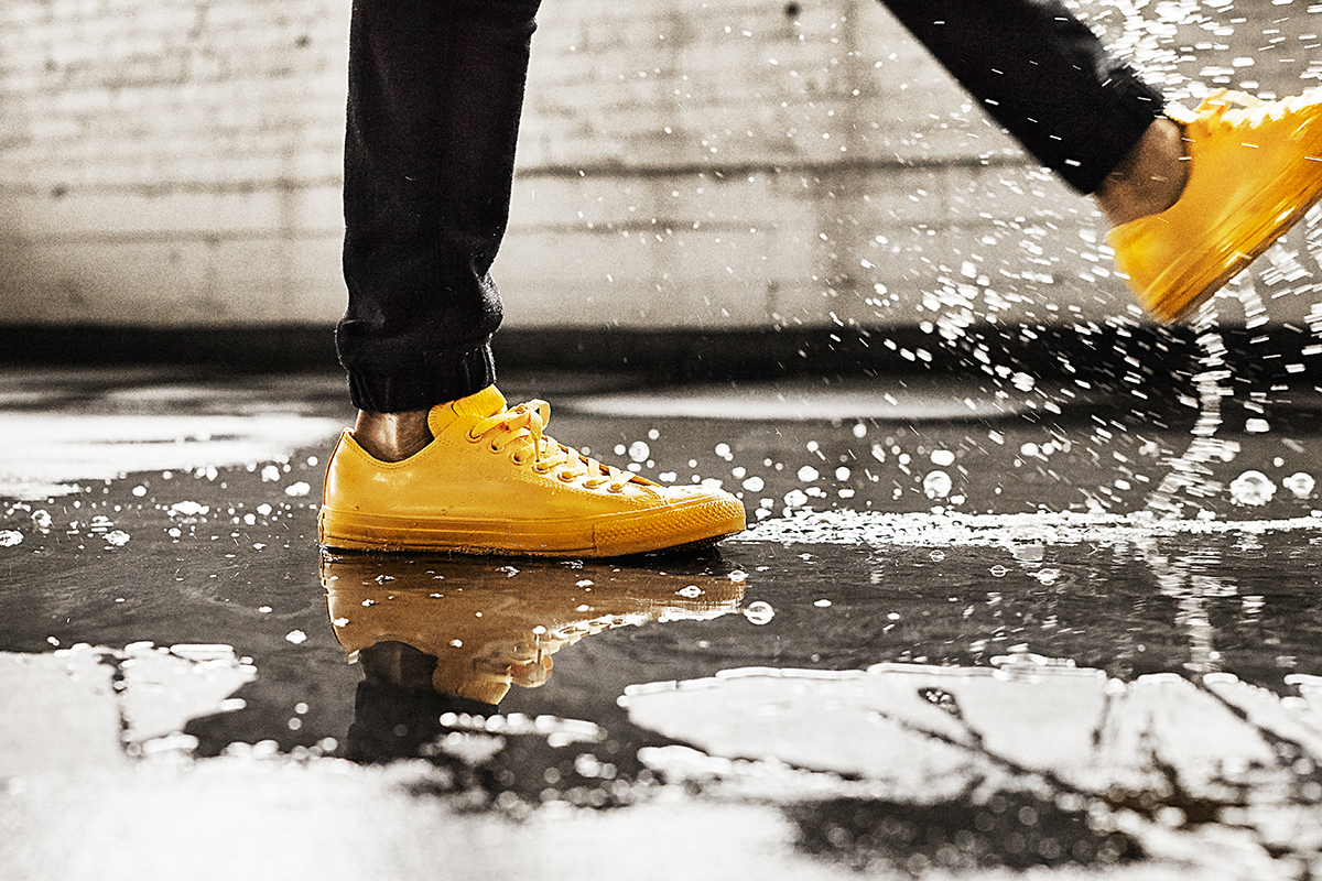 all yellow rubber converse