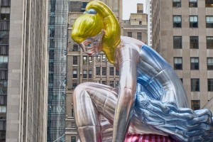 Jeff Koons Installs 45-foot-high Seated Ballerina in New York