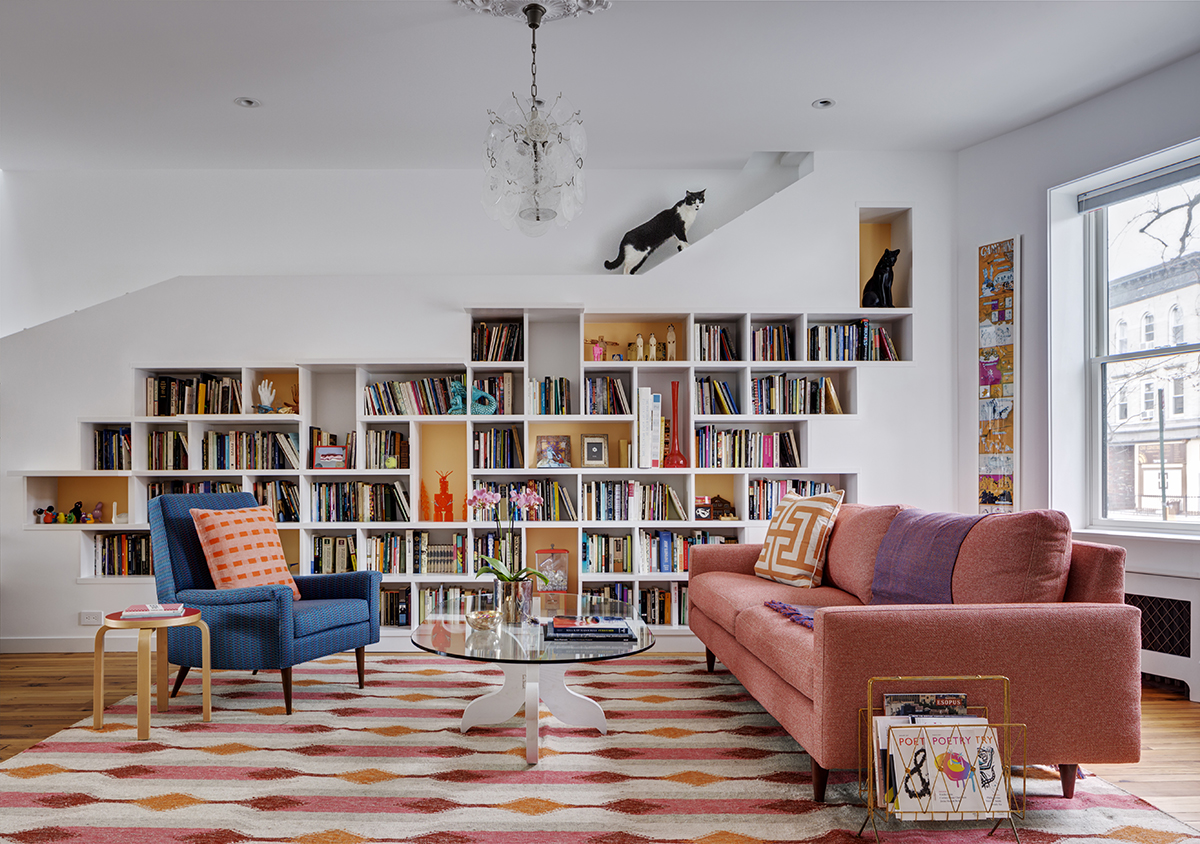 House for Booklovers and Cats in Brooklyn by BFDO Architects