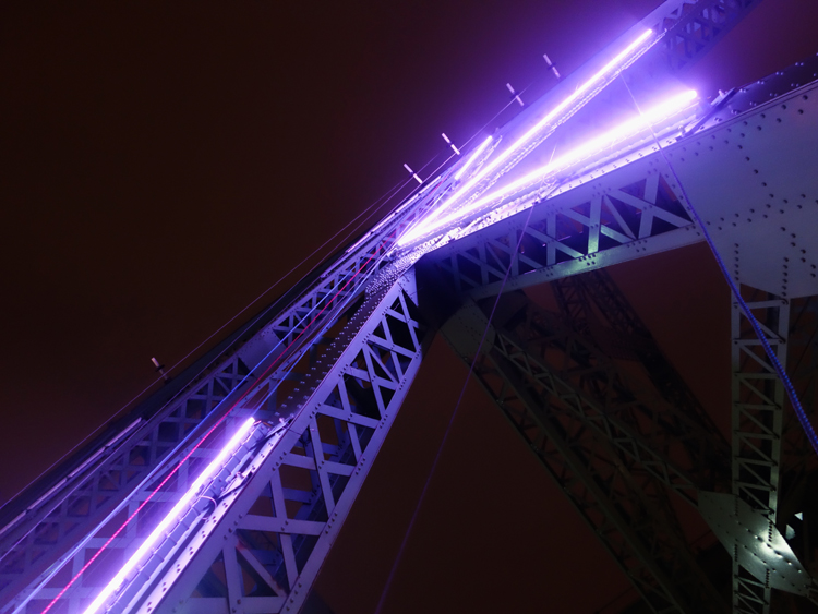 Jacques-Cartier Bridge Interactive Lighting Installation by Moment Factory