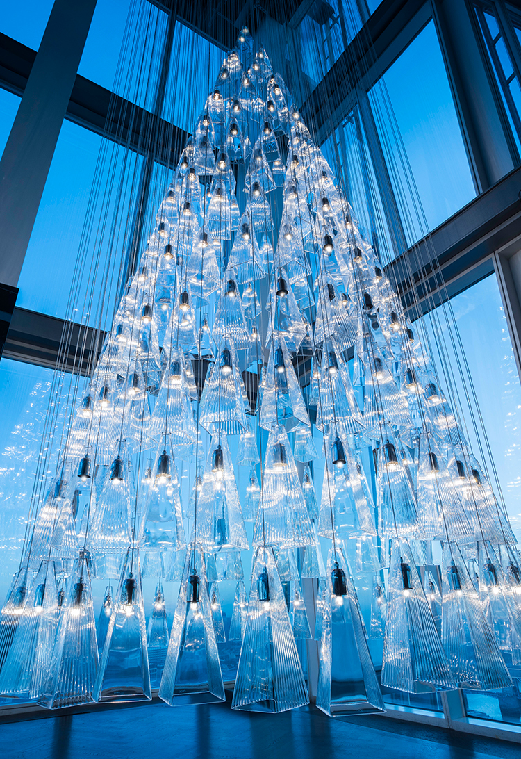 Lee Broom And Nude Install Christmas Tree Of Glass Inside The Shard 
