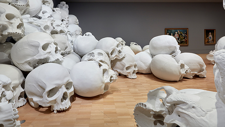 Ron Mueck Installs 100 Giant Skulls At The National Gallery Of Victoria