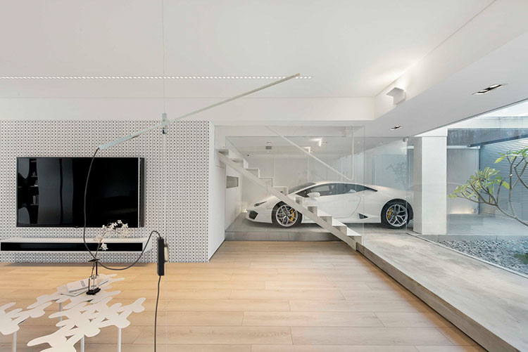 Millimeter Interior Design Creates House in Hong Kong For Car Lover