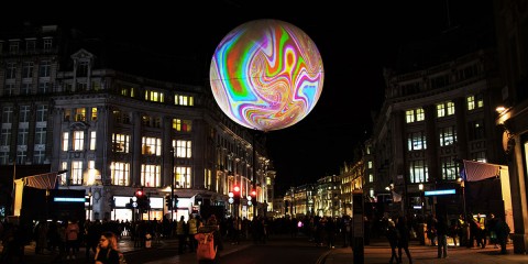 Miguel Chevalier Suspends Origin of the World Bubble in Oxford Circus