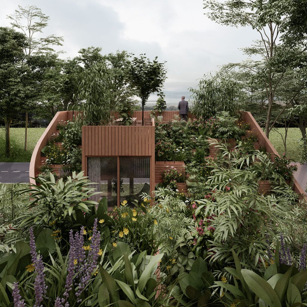 Penda Designs Yin & Yang House With Cultivated Roof Garden