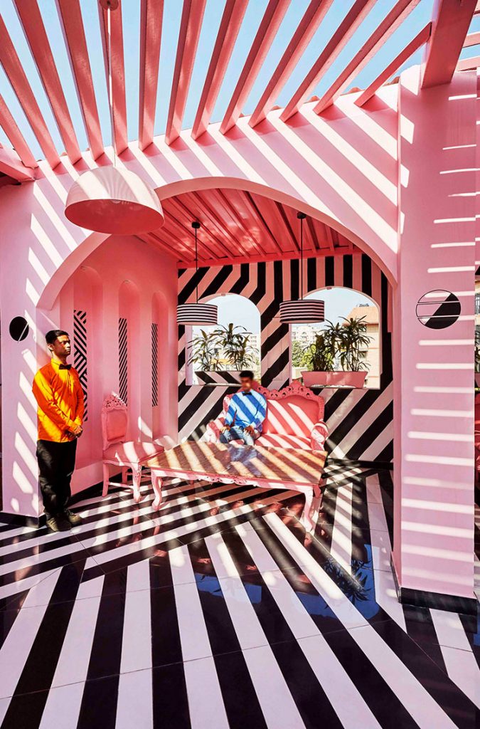 Renesa Designs Pink Zebra Interior For The Feast India Co. Restaurant in Kanpur, India