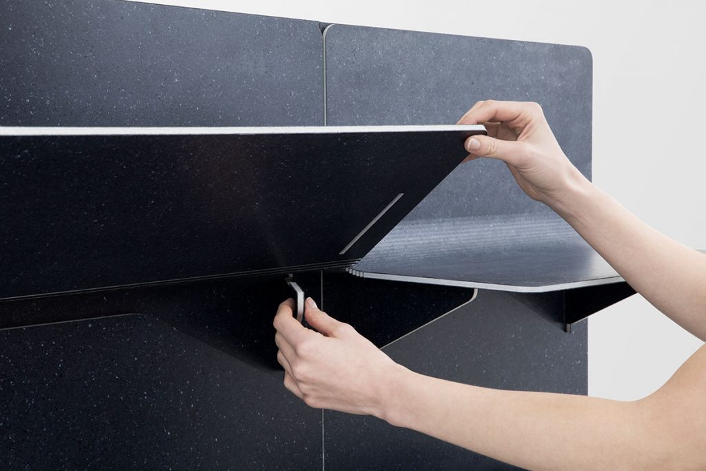 LAYER Unveils A Flexible Shelf System For Kvadrat Made From Upcycled Textiles