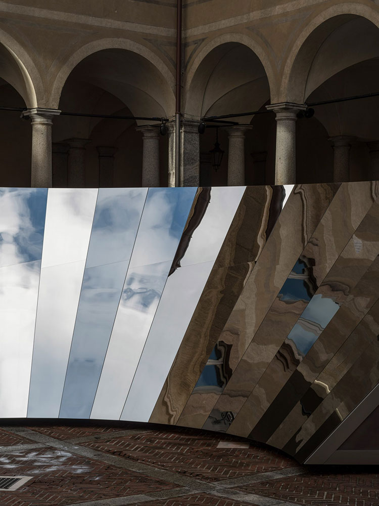 Phillip K Smith III and COS Unveil Open Sky Installation In A Historic Milanese Palazzo