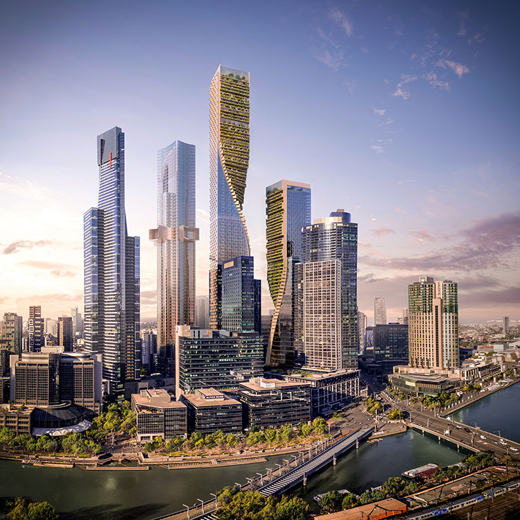 UNStudio Proposes “Green Spine” Towers For Melbourne