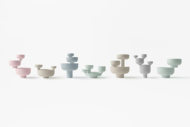Nendo Designs A Set Of Mushroom-Like Bowls And Teaware With Oversized Lid