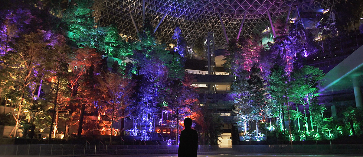 Resonating Forest – Shiseido Forest Valley at Jewel Changi Airport / teamLab