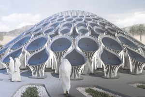 MEAN* Envisions A 3D-Printed Concrete Palm Trees Pavilion For Expo 2020 Dubai