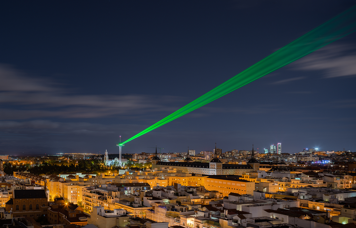 SpY's Laser Installation at Mirador de Moncloa, Madrid 