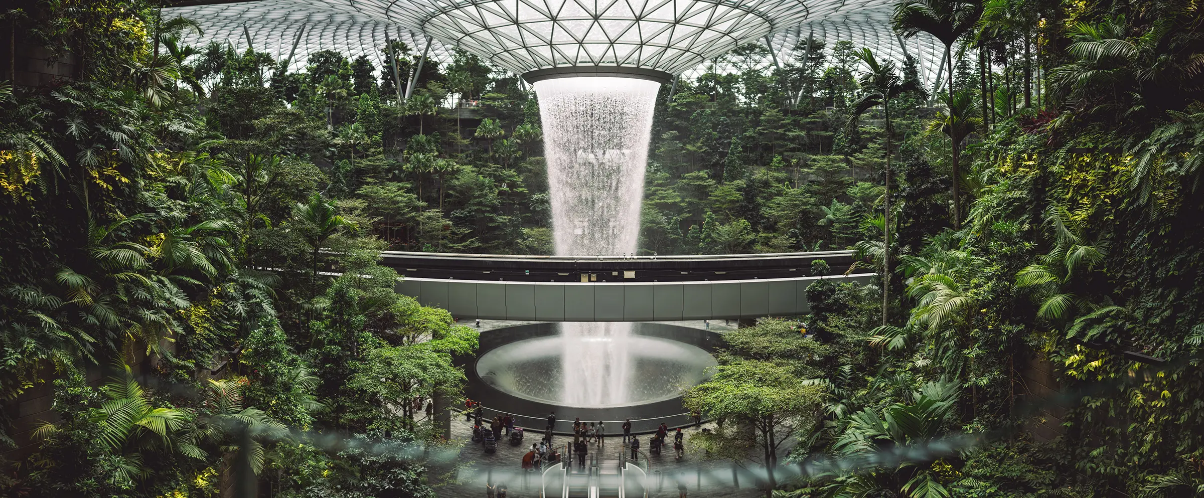 Changi Airport Waterfall in Sinagpore
