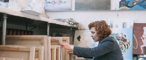 A Woman Managing an Art Gallery