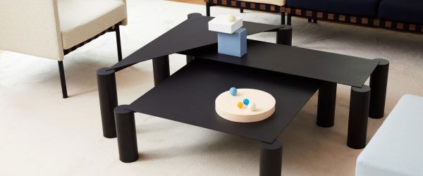 Geometric metal coffee table