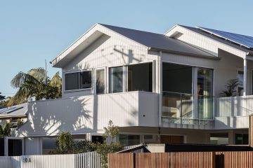 Single-family house with solar panels installed on the roof