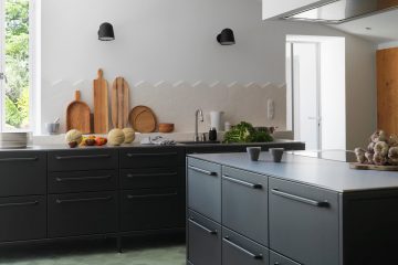 Modern kitchen with black cabinetry