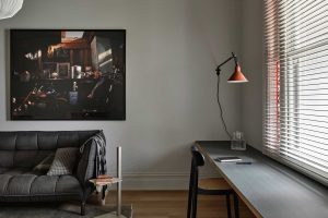 Venetian blinds in a home office