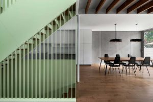 metal and wood staircase