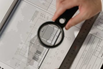 Magnifying glass on floor plan