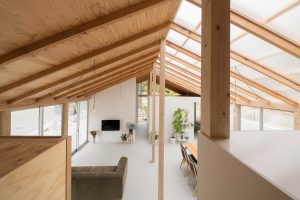 Wood and polycarbonate roof