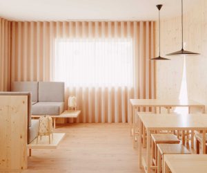 restaurant interior made of wood