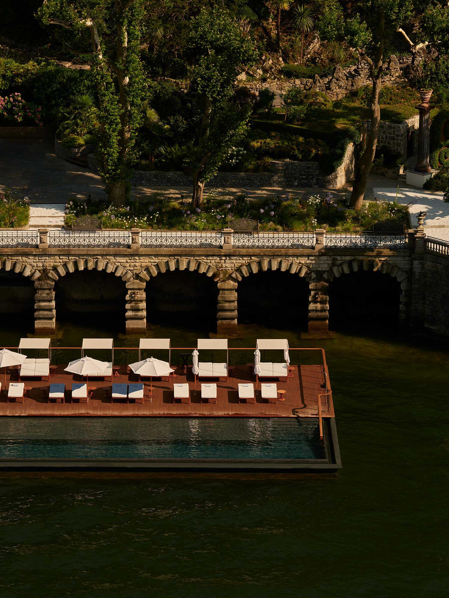 World's Largest Floating Infinity Pool by Herzog & de Meuron for Mandarin Oriental in Lake Como