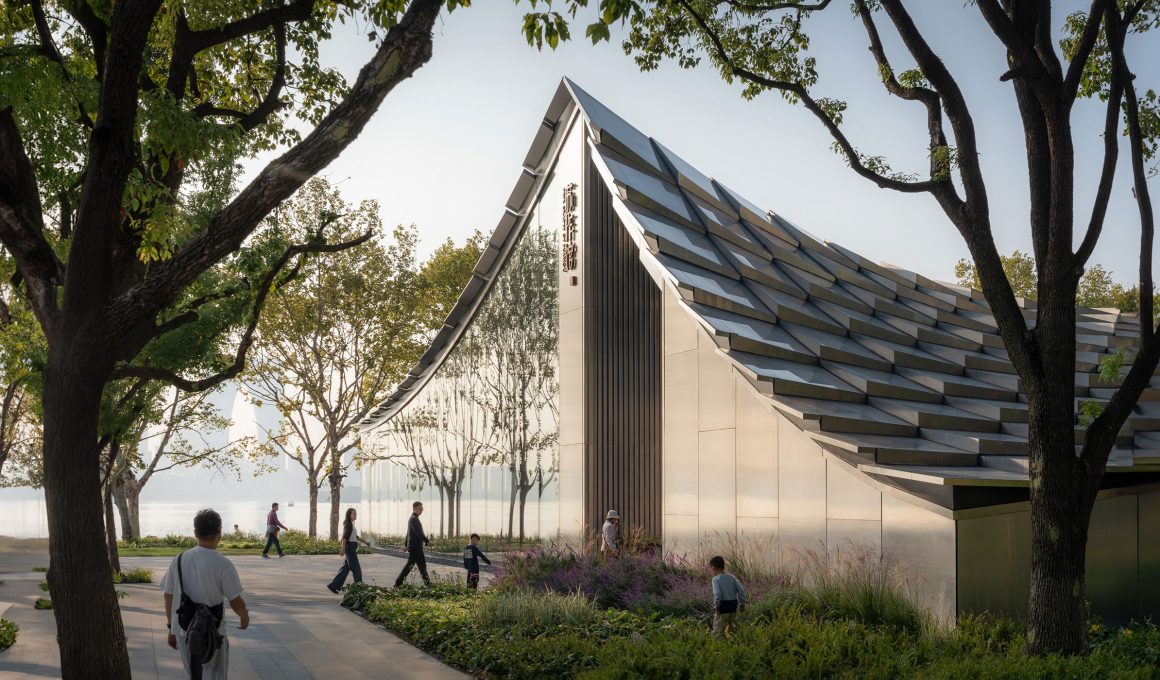 A Tranquil Leaf in Suzhou: BIG's Jinji Lake Pavilion Blooms by the Water