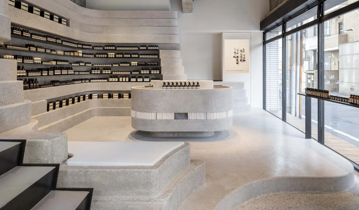 Aesop Hiroshima by Simplicity Design Celebrates Water and Industry in a Serene Retail Space