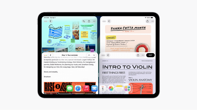 Fluid iPadOS 26 multitasking with overlapping windows and external display support