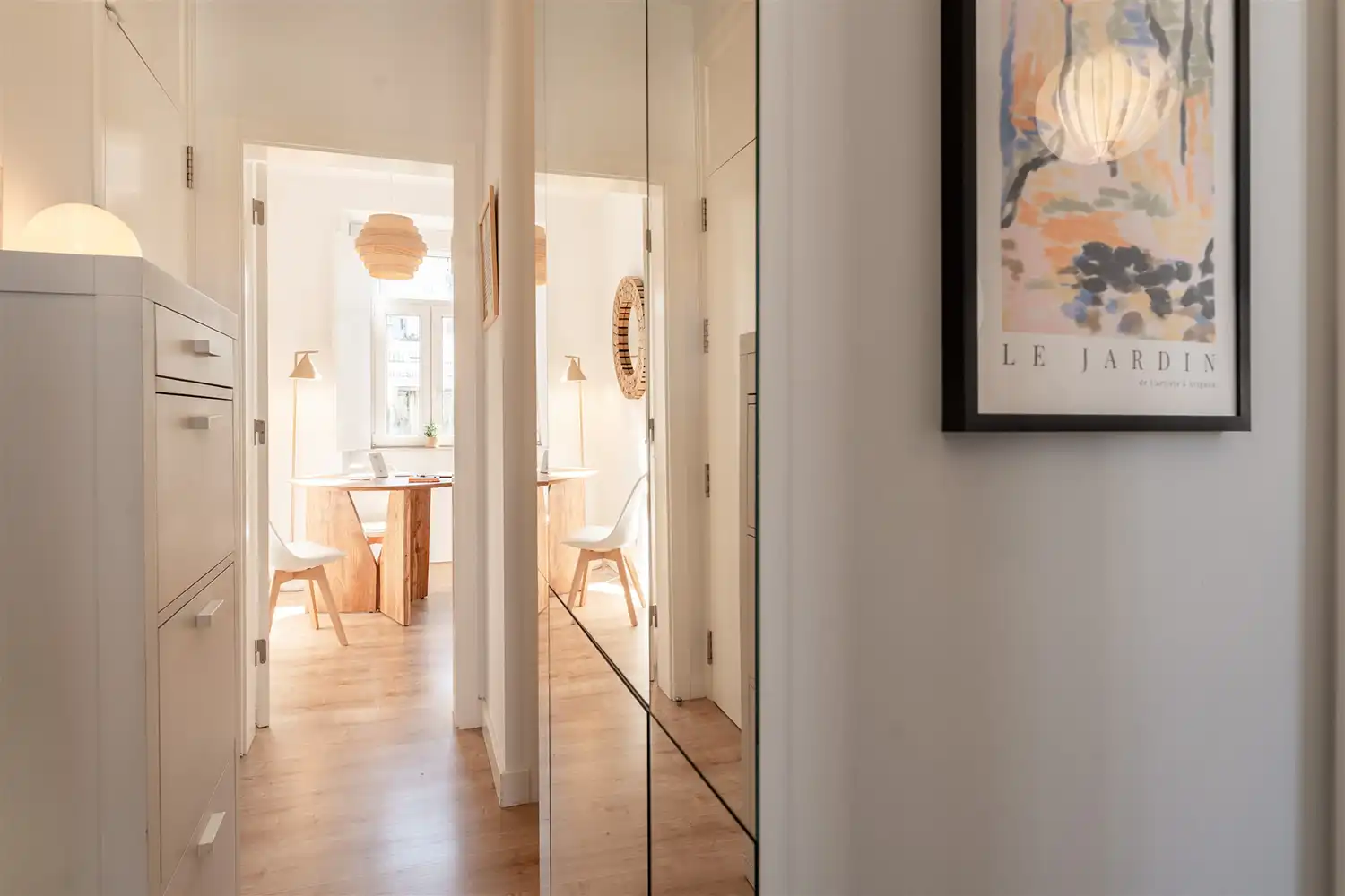 Fully-equipped modern kitchen in Stay Intendente, Lisbon, with sleek appliances and dining space for a comfortable stay