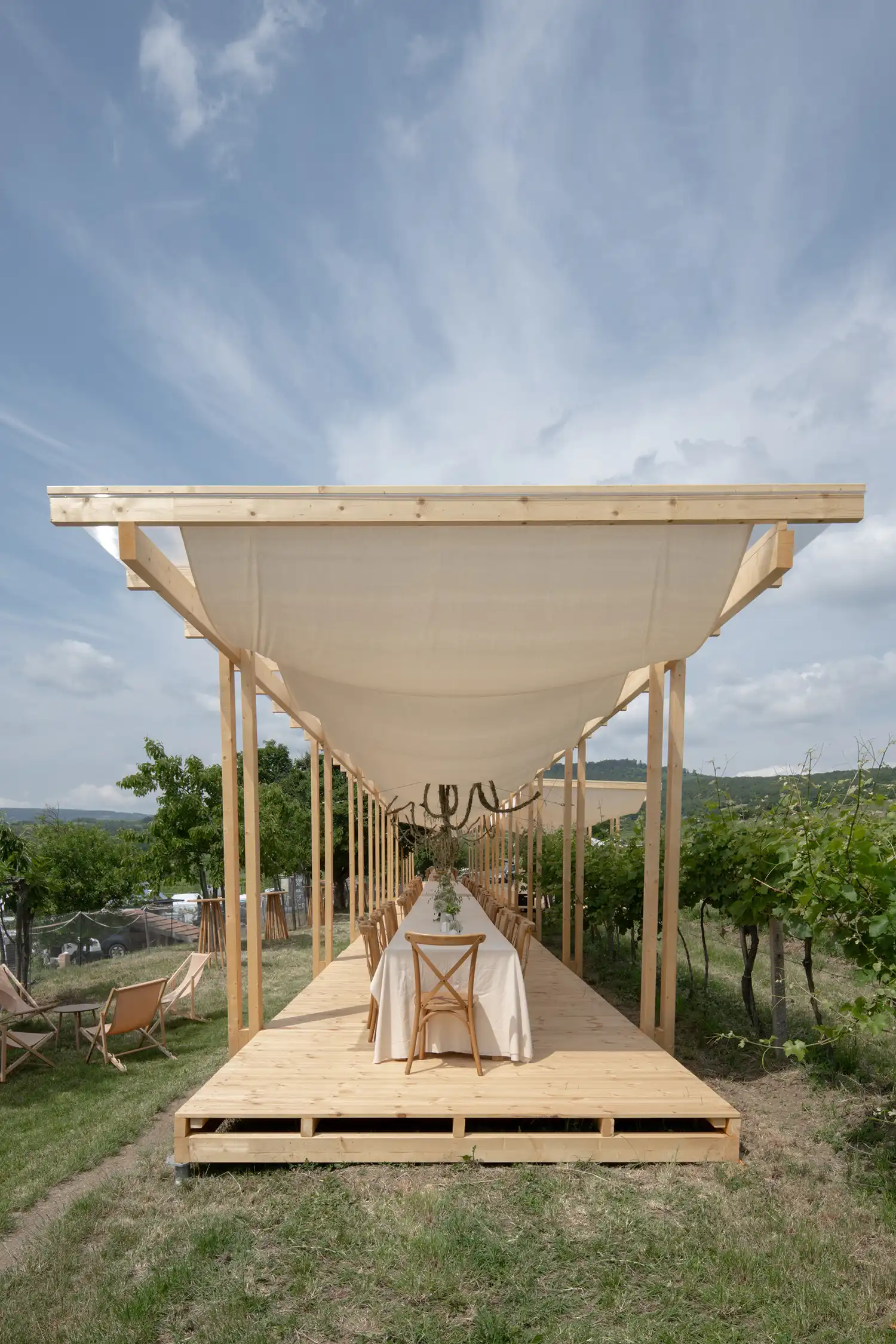 Vineyard Rhythms: Jakub Kolarovič Architects Frame Ženy Víno Funk 2025 with Tactile Temporary Urbanism