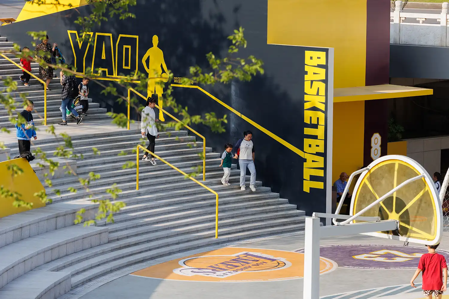 JU•Basketball Park: HID Revitalizes Yichang Underpass with Citrus-Inspired Courts