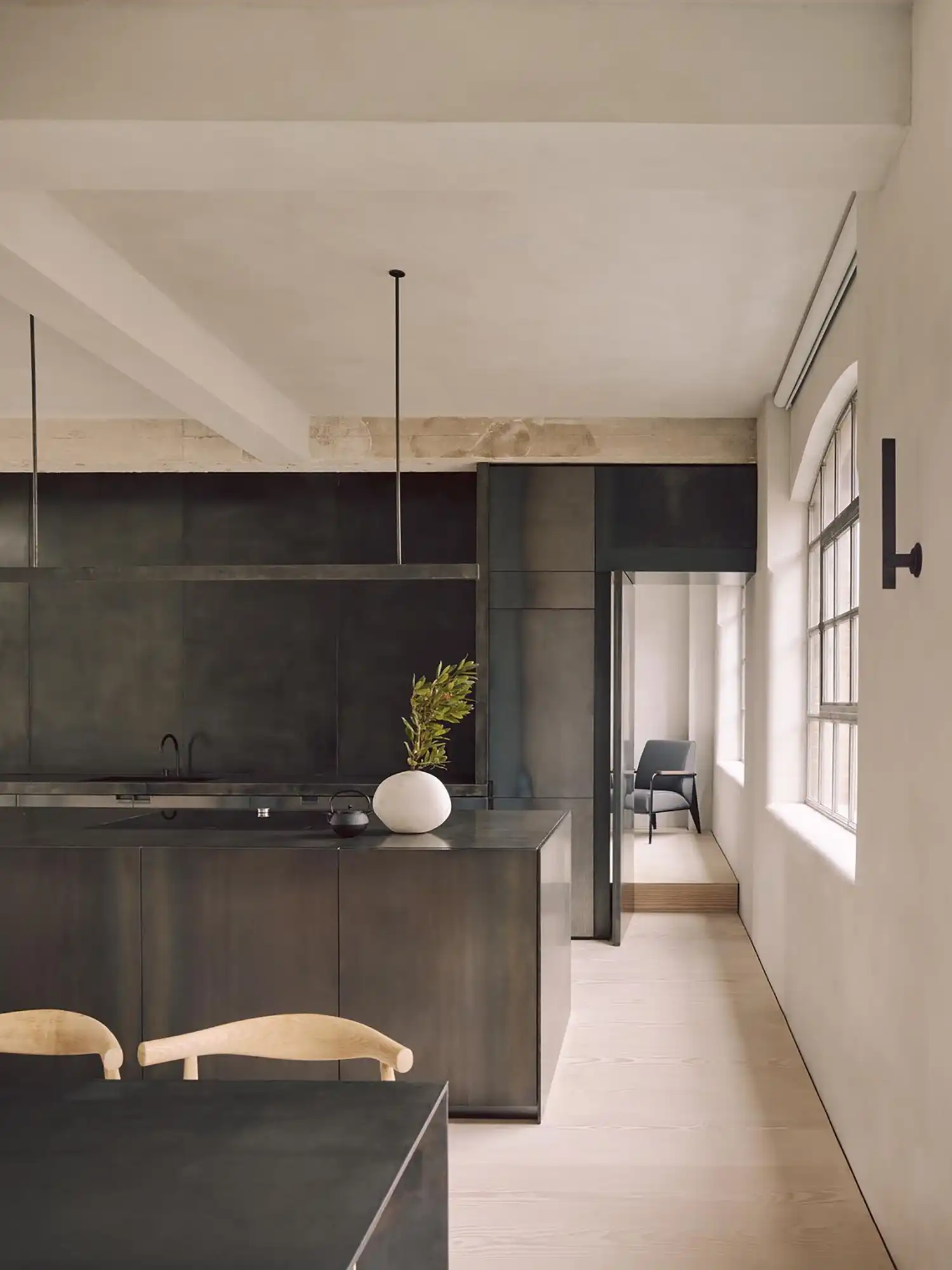 The Factory London: McLaren.Excell's Industrial Loft Conversion | Raw Concrete & Blackened Steel Design 