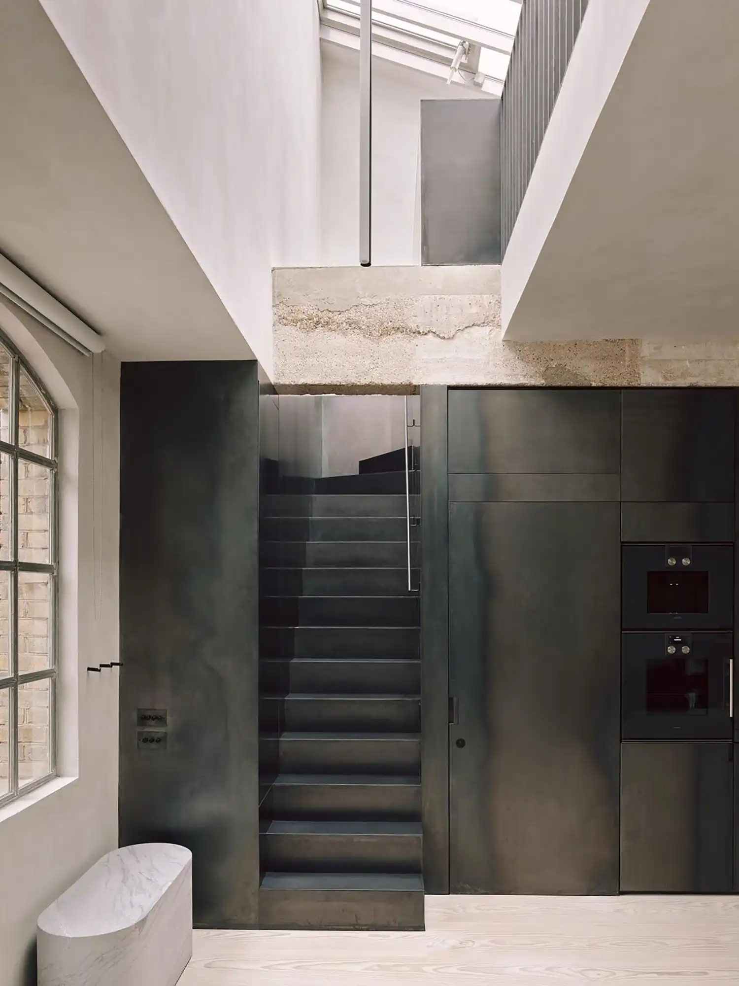 The Factory London: McLaren.Excell's Industrial Loft Conversion | Raw Concrete & Blackened Steel Design 