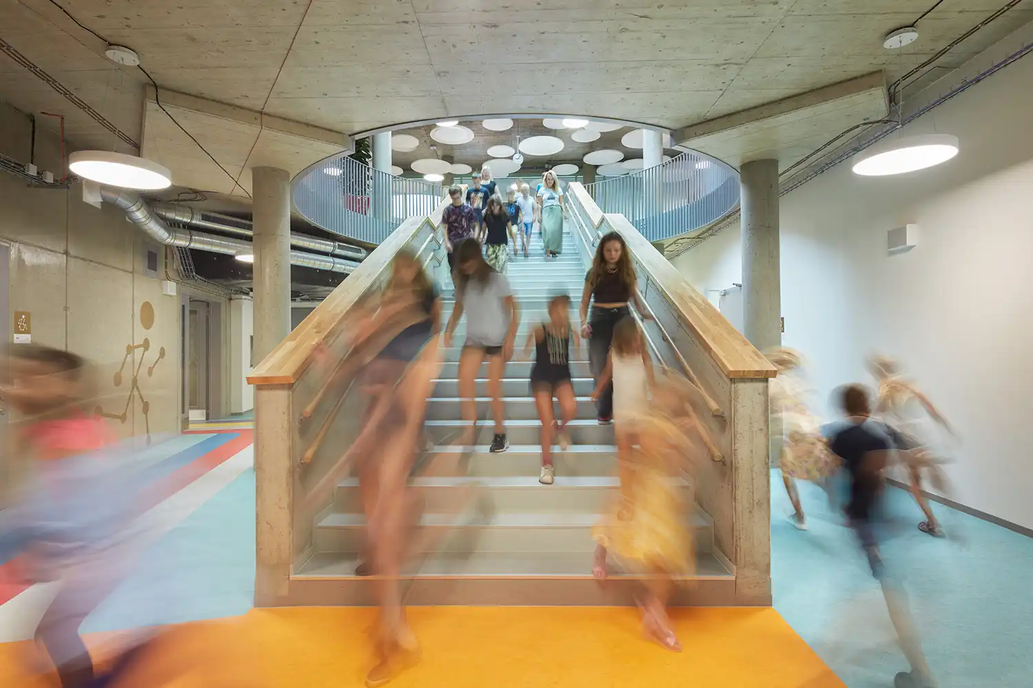 From Green Fencing to Speech Bubble Floors: Color Drives Design at ATELIER 6's Frič Brothers School