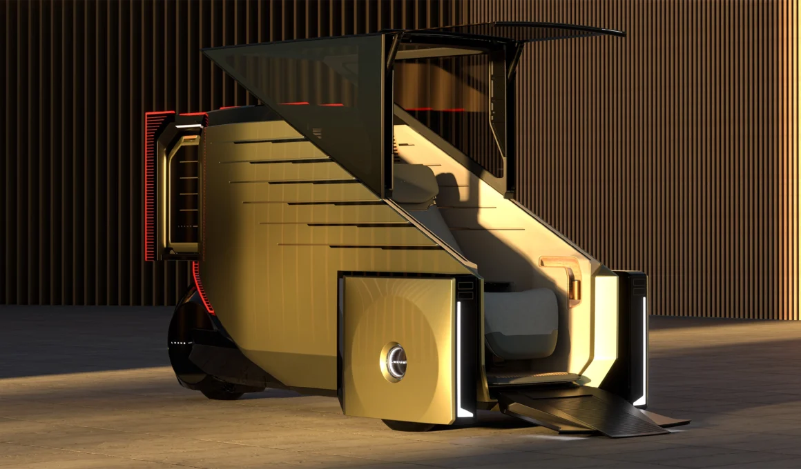 Lexus LS Micro Concept full front view at Japan Mobility Show 2025 detailing urban luxury design.