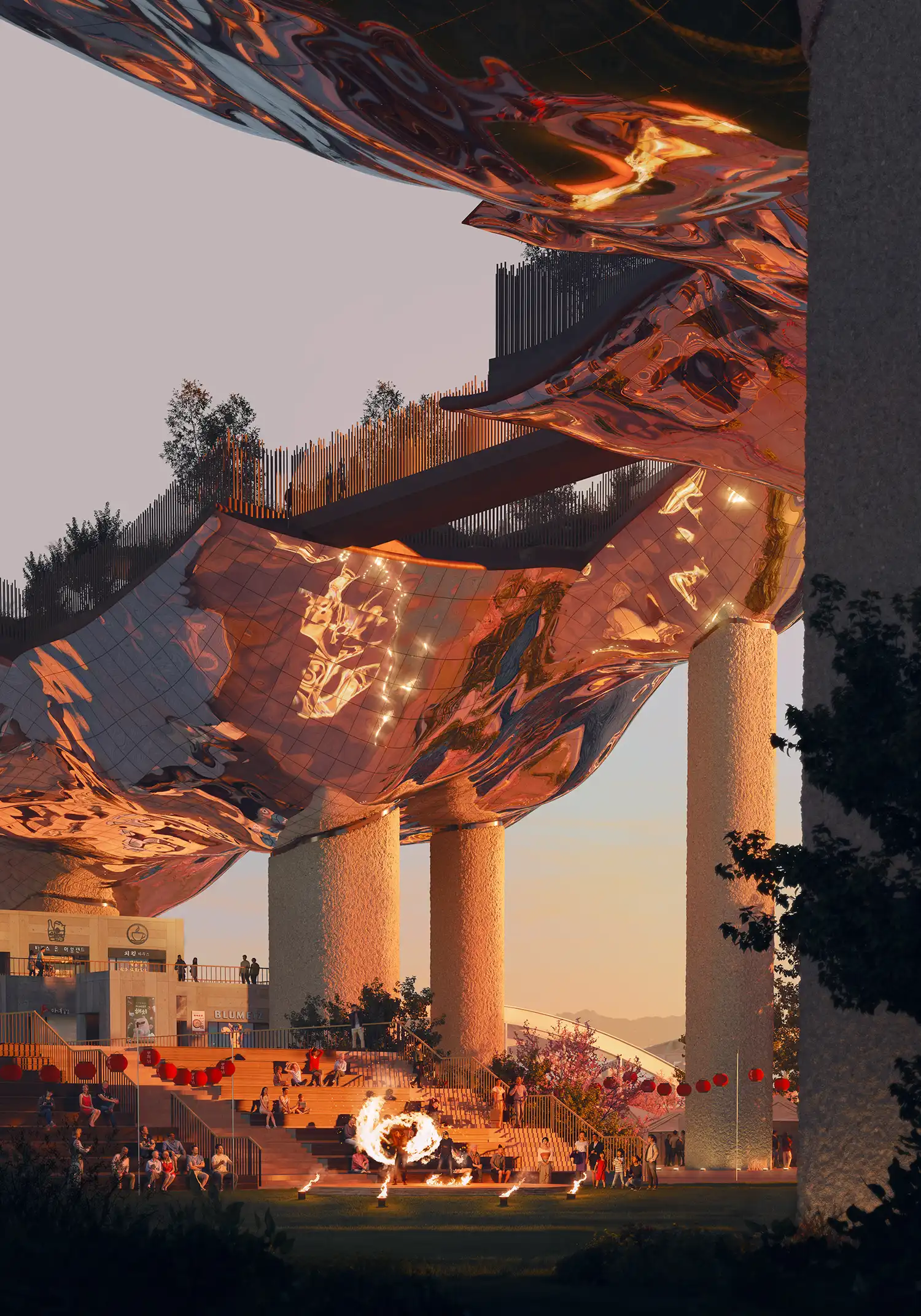 Nodeul Island's 1.25km Elevated Soundscape Trail Begins Construction in Seoul