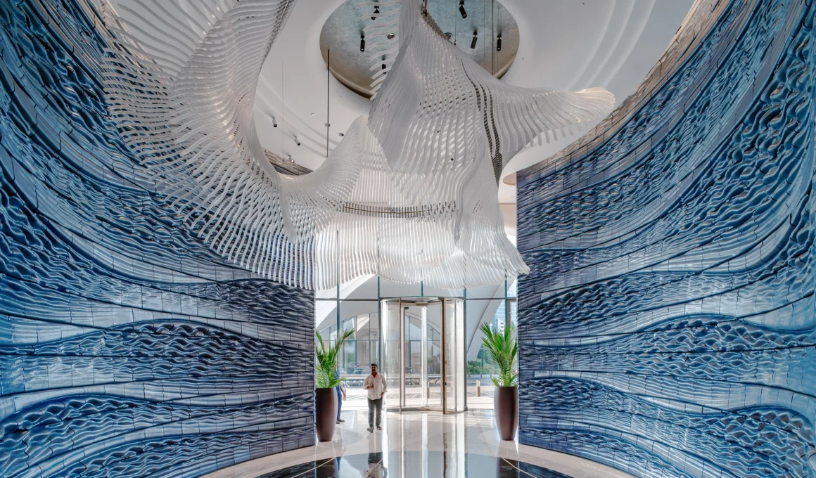 Studio RAP 3D-Printed Ceramic Walls Blue Voyage Jumeirah Marsa Al Arab Dubai