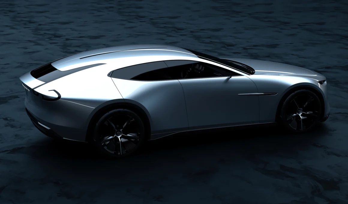 Mazda Vision X-Coupe side-rear view carbon capture concept and dynamic design