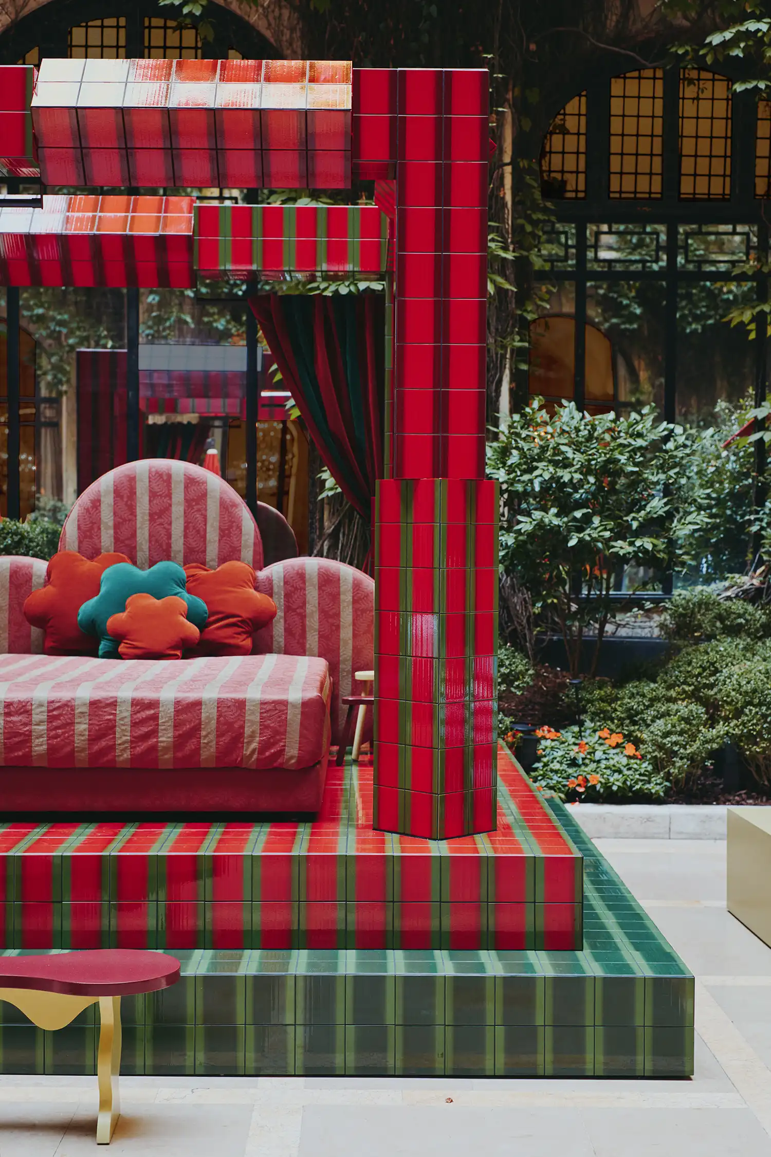 Uchronia’s Daybed at Plaza Athénée: Palet Ceramic Tiles