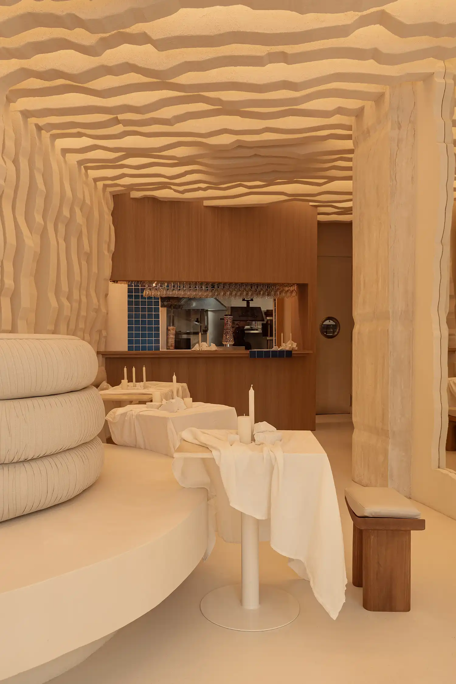 Masquespacio Reimagines Greek Design for Egeo Souvlaki, Madrid