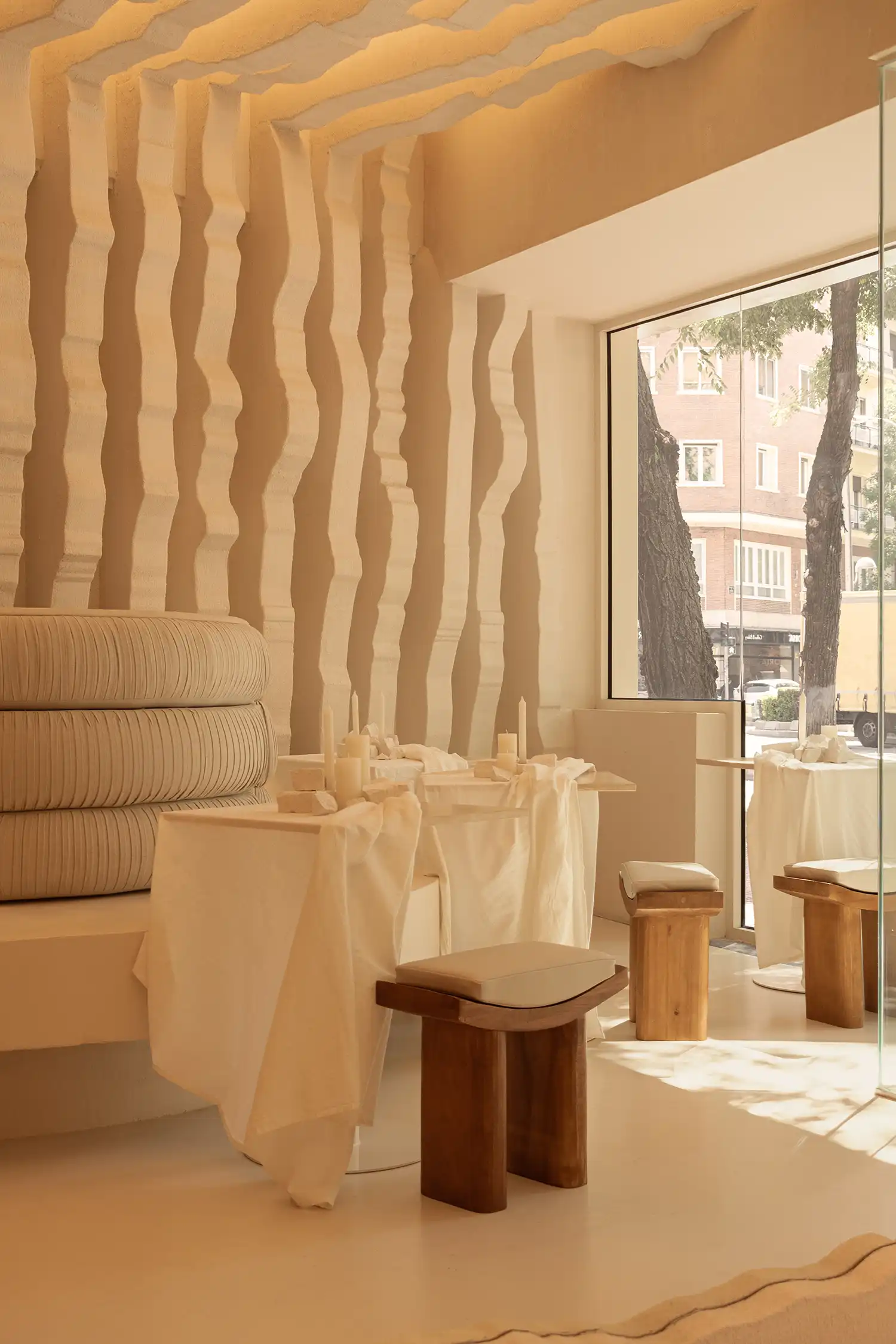 Masquespacio Reimagines Greek Design for Egeo Souvlaki, Madrid