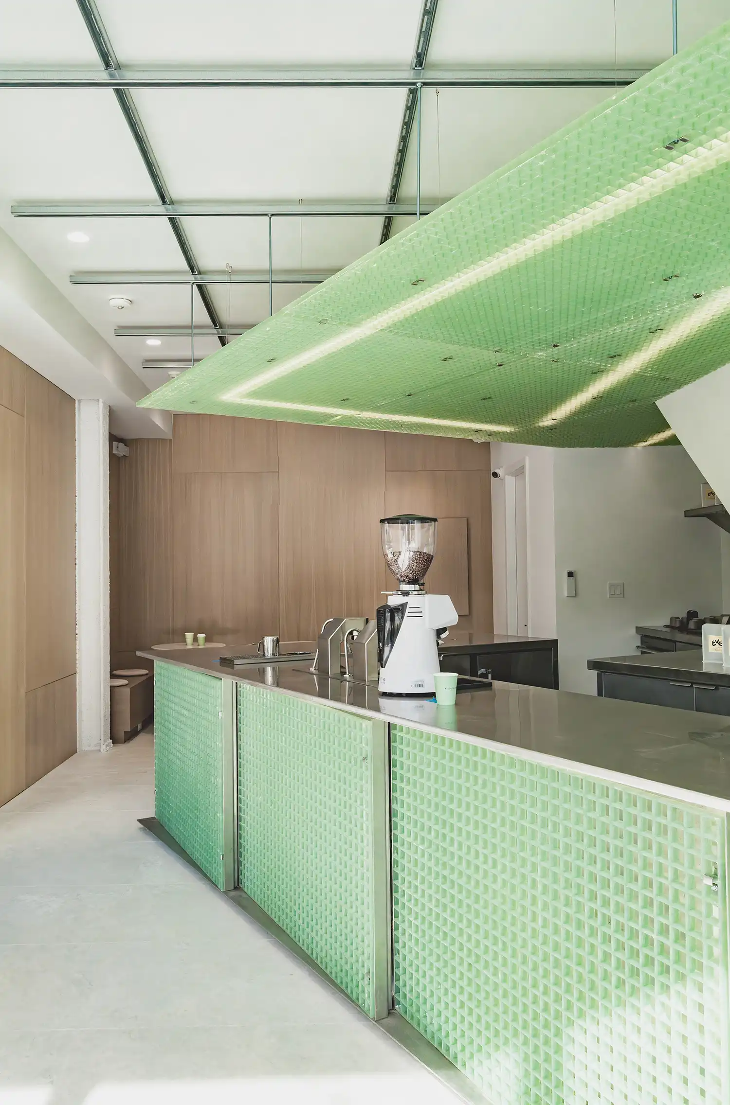 StudioAC uses Translucent Green FRP for Misc Coffee in Toronto