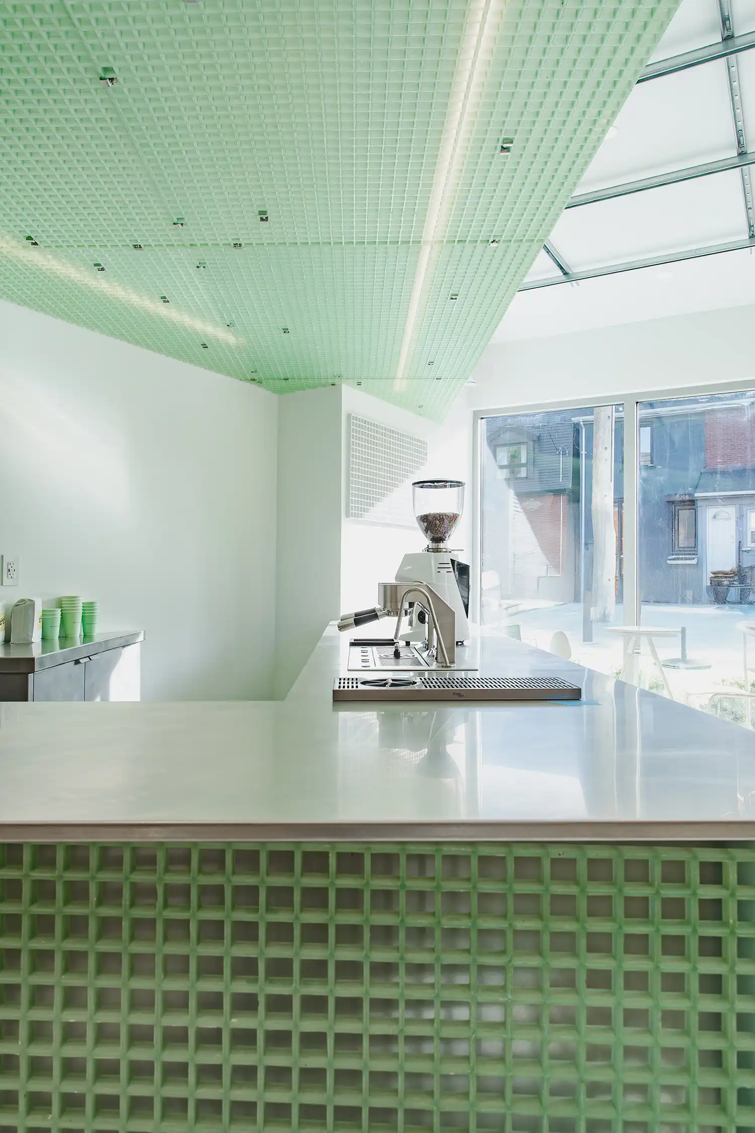 StudioAC uses Translucent Green FRP for Misc Coffee in Toronto