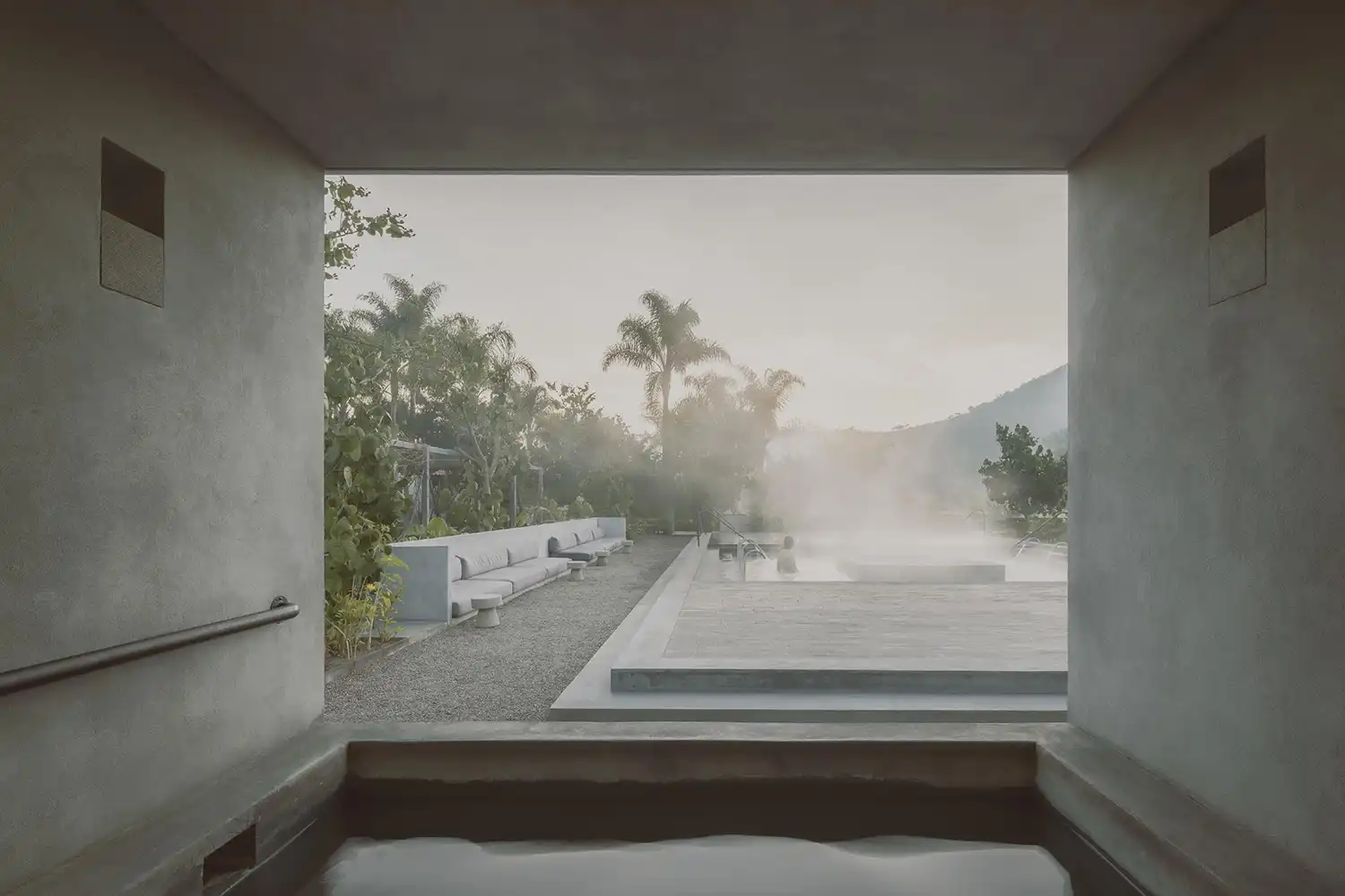 Pérez Gómez Designs Minimalist Hot Springs Garden in Mexico