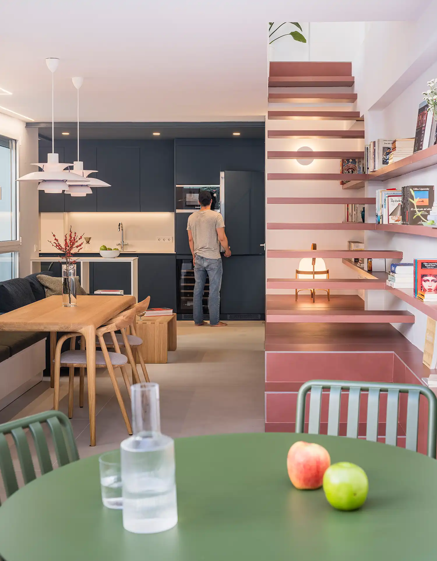 Gon Architects Uses a “Staircase-Furniture-Hybrid” to Open Up a Narrow Madrid Duplex