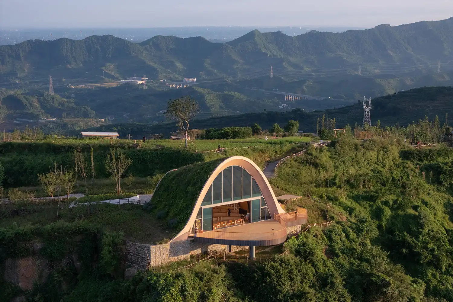 MVRDV's Pujiang Platform: Timber Viewpoint Recreates Hill in Chengdu