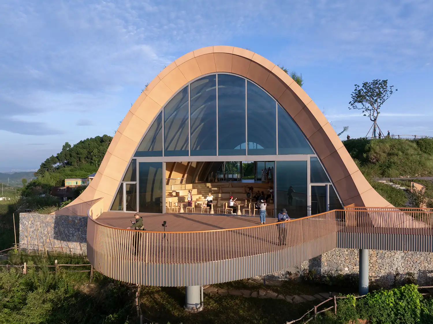 MVRDV's Pujiang Platform: Timber Viewpoint Recreates Hill in Chengdu